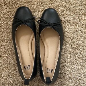GAP Black Ballet Flats with Bow Trim